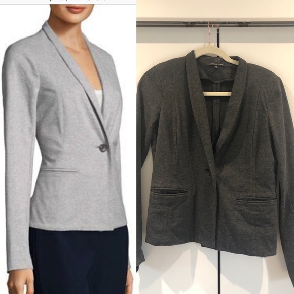 - James Perse cotton jersey blazer jacket dark grey - Picture 1 of 5